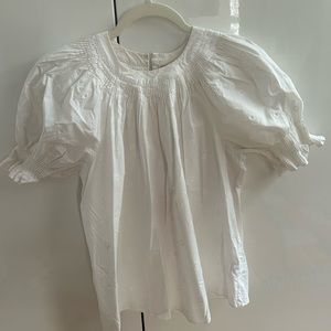Ulla Johnson Donny Cotton Short Sleeve Blouse